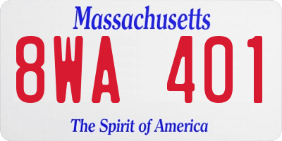 MA license plate 8WA401