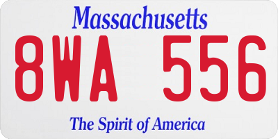 MA license plate 8WA556