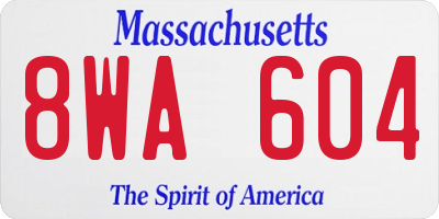 MA license plate 8WA604