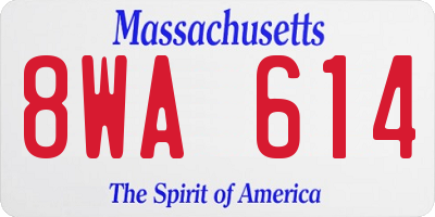 MA license plate 8WA614
