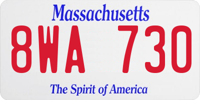 MA license plate 8WA730