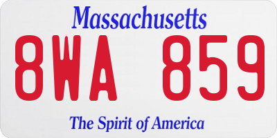 MA license plate 8WA859