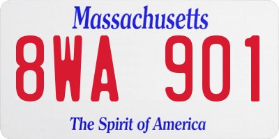 MA license plate 8WA901