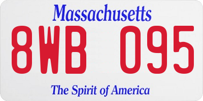 MA license plate 8WB095