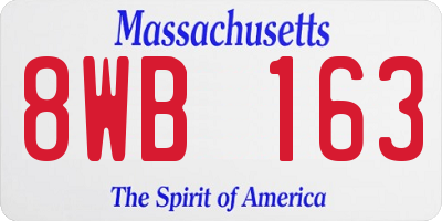 MA license plate 8WB163
