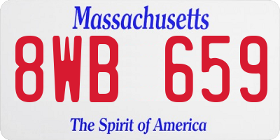 MA license plate 8WB659