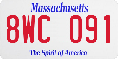 MA license plate 8WC091
