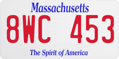 MA license plate 8WC453