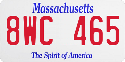 MA license plate 8WC465