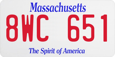 MA license plate 8WC651