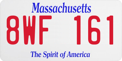 MA license plate 8WF161