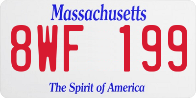 MA license plate 8WF199