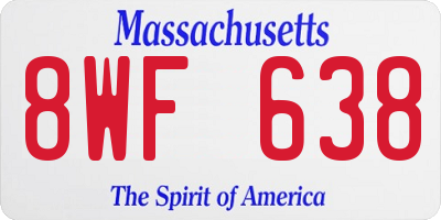 MA license plate 8WF638