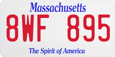 MA license plate 8WF895