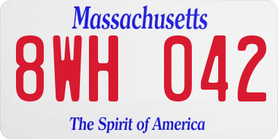 MA license plate 8WH042