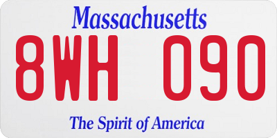 MA license plate 8WH090