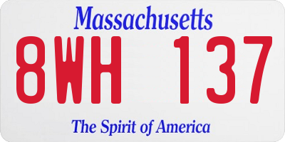MA license plate 8WH137