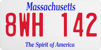 MA license plate 8WH142