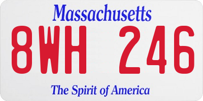 MA license plate 8WH246
