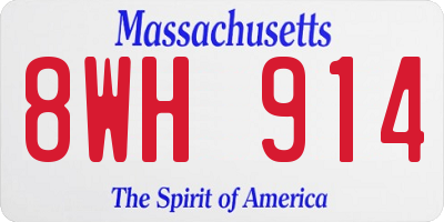 MA license plate 8WH914
