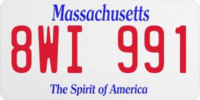 MA license plate 8WI991