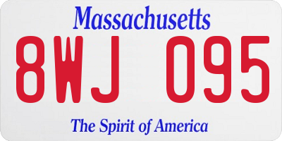 MA license plate 8WJ095