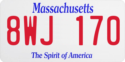 MA license plate 8WJ170