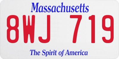 MA license plate 8WJ719