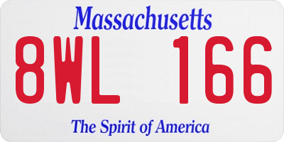 MA license plate 8WL166