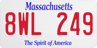 MA license plate 8WL249