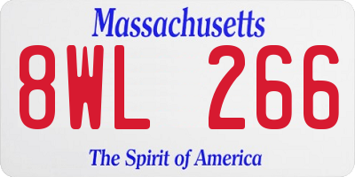 MA license plate 8WL266