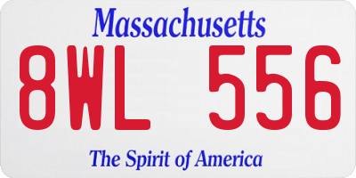 MA license plate 8WL556