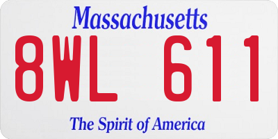 MA license plate 8WL611