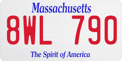 MA license plate 8WL790