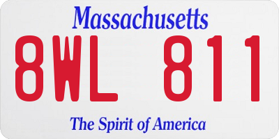 MA license plate 8WL811