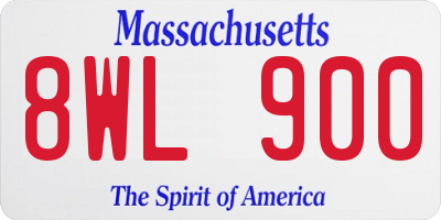 MA license plate 8WL900