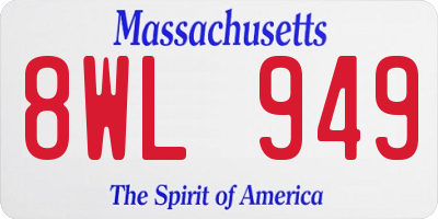 MA license plate 8WL949