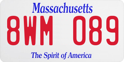 MA license plate 8WM089
