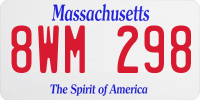 MA license plate 8WM298