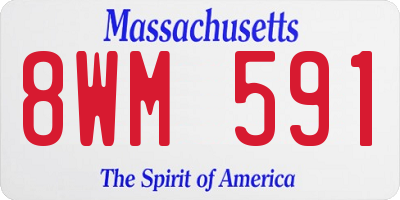 MA license plate 8WM591