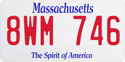 MA license plate 8WM746