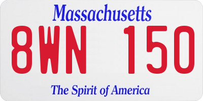 MA license plate 8WN150