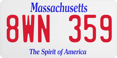 MA license plate 8WN359