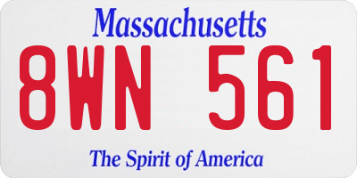 MA license plate 8WN561
