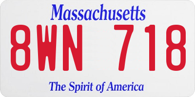 MA license plate 8WN718