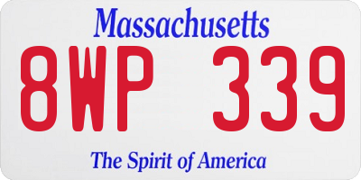 MA license plate 8WP339