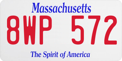 MA license plate 8WP572