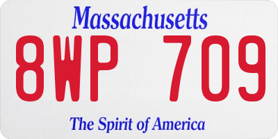 MA license plate 8WP709