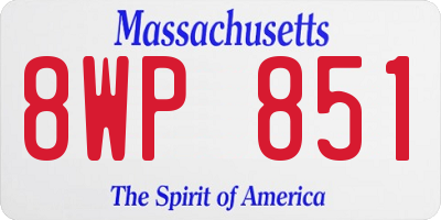 MA license plate 8WP851