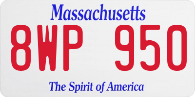 MA license plate 8WP950